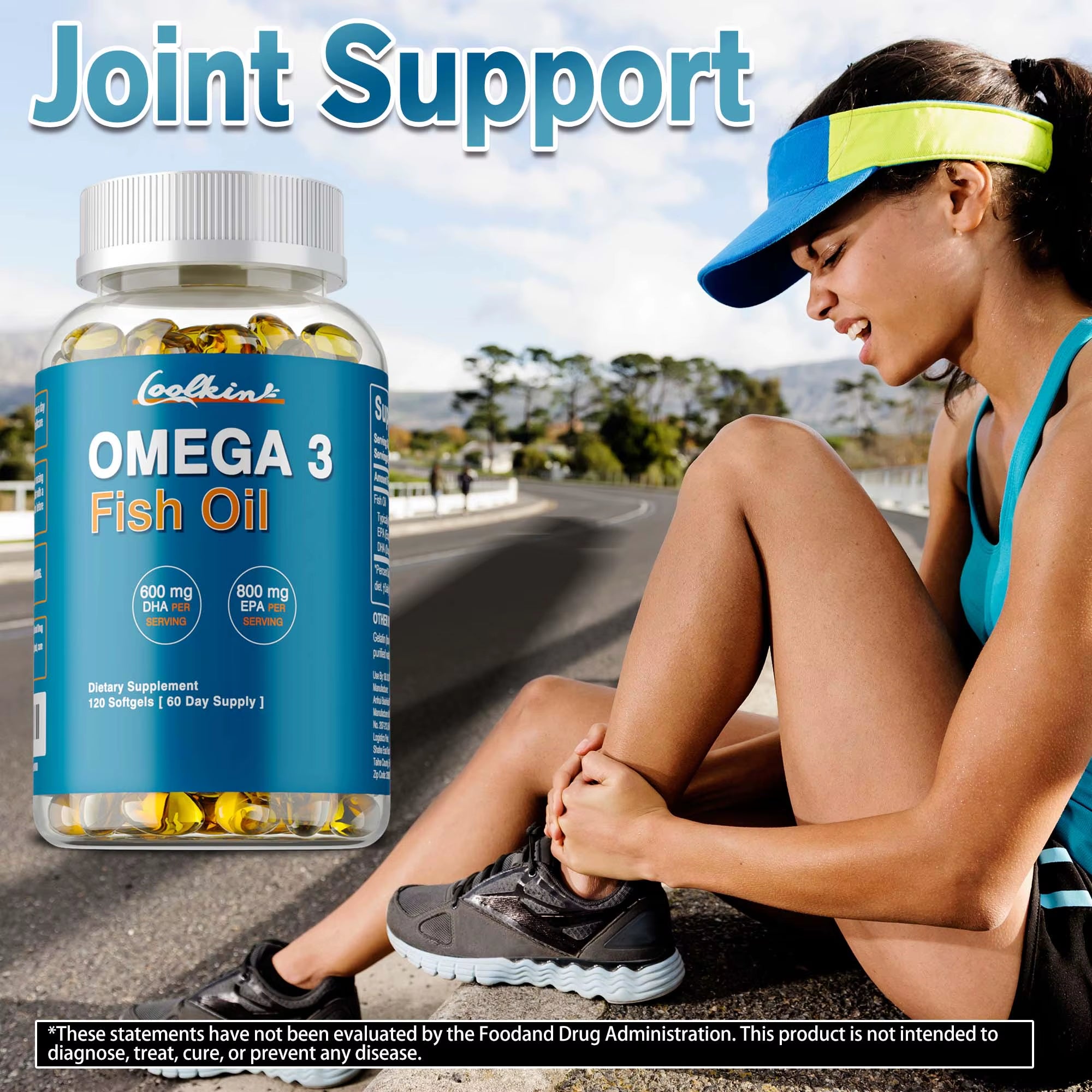 Omega 3 Fish Oil - with DHA & EPA - Supports Brain, Nervous System, Cardiovascular, Skin Health, Antioxidant - 120 Capsules