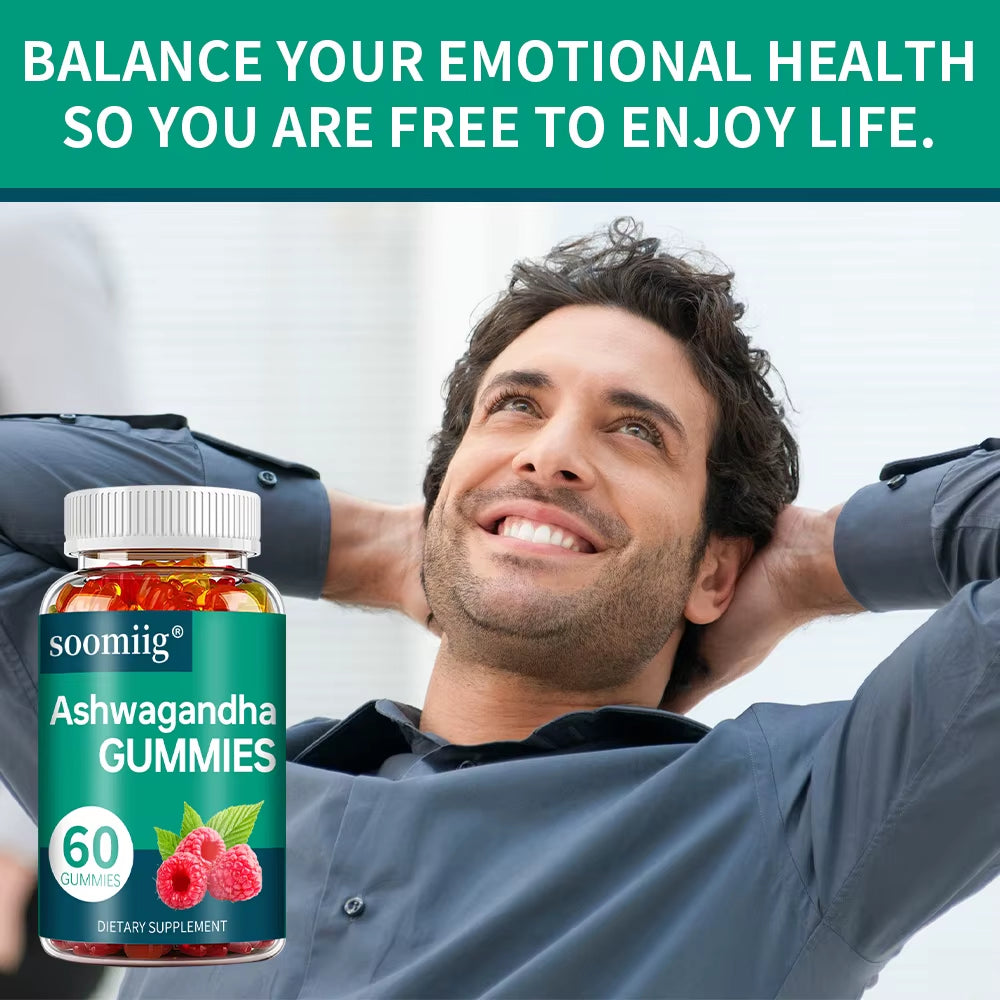 KSM-66 Ashwagandha Gummies - Improve Sleep, Relieve Stress, Support Immunity, Relaxation, Mood and Cognitive Health