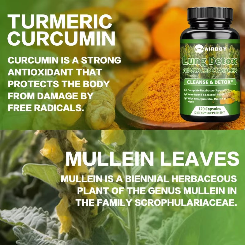 Lung Cleansing and Detoxification - Respiratory Health and Boosts Immunity - 120 Capsules