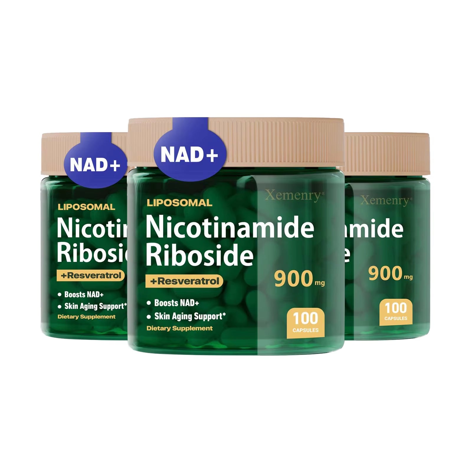 NAD+ Supplement - Anti-Aging, Energy - Liposomal Nicotinamide Riboside Capsules 900Mg with Resveratrol & Quercetin Capsules